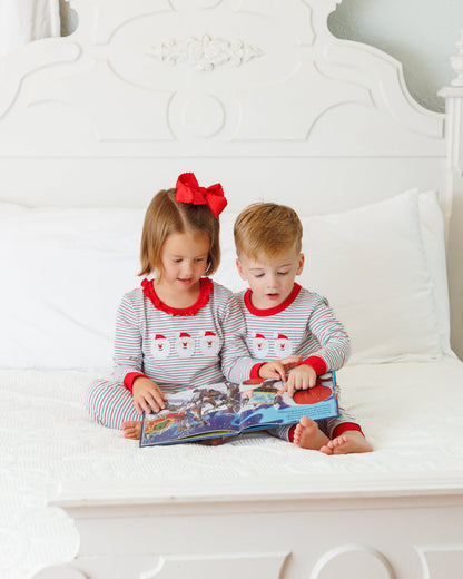 Christmas Candy Stripe Santa Ruffle Set