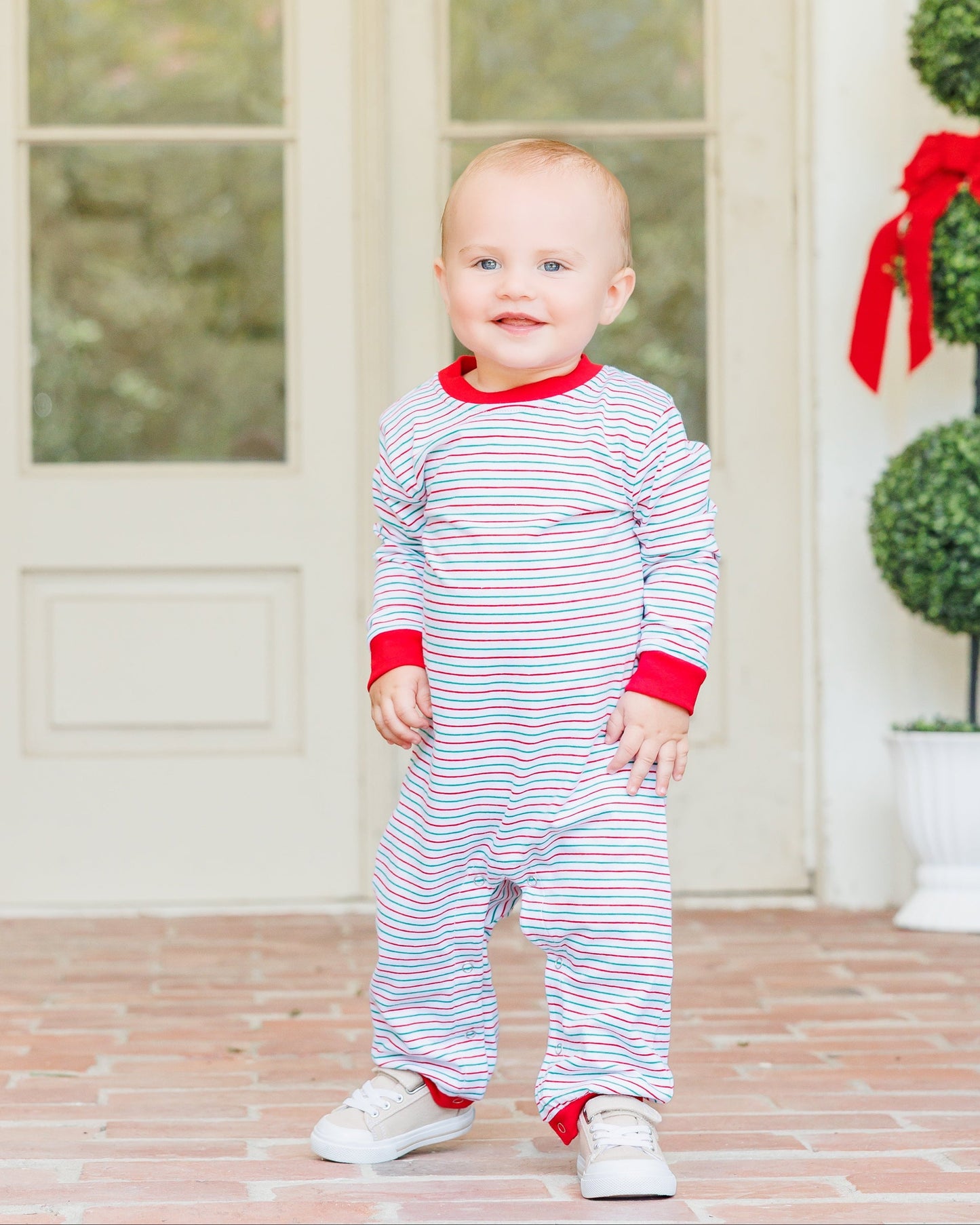 Candy Stripe Thomas Romper