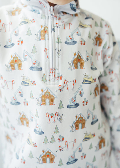 Christmas Construction 1/4 zip Pullover