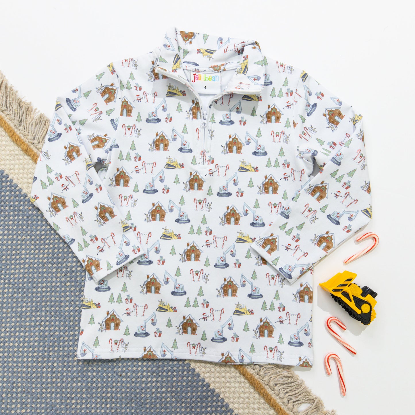 Christmas Construction 1/4 zip Pullover