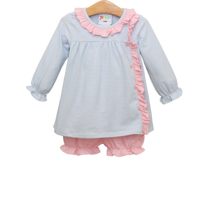 Clara Bloomer Set Light Blue Light Pink Stripe