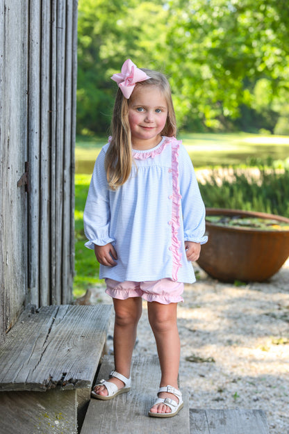 Clara Bloomer Set Light Blue Light Pink Stripe