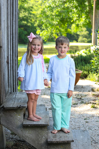 Clara Bloomer Set Light Blue Light Pink Stripe