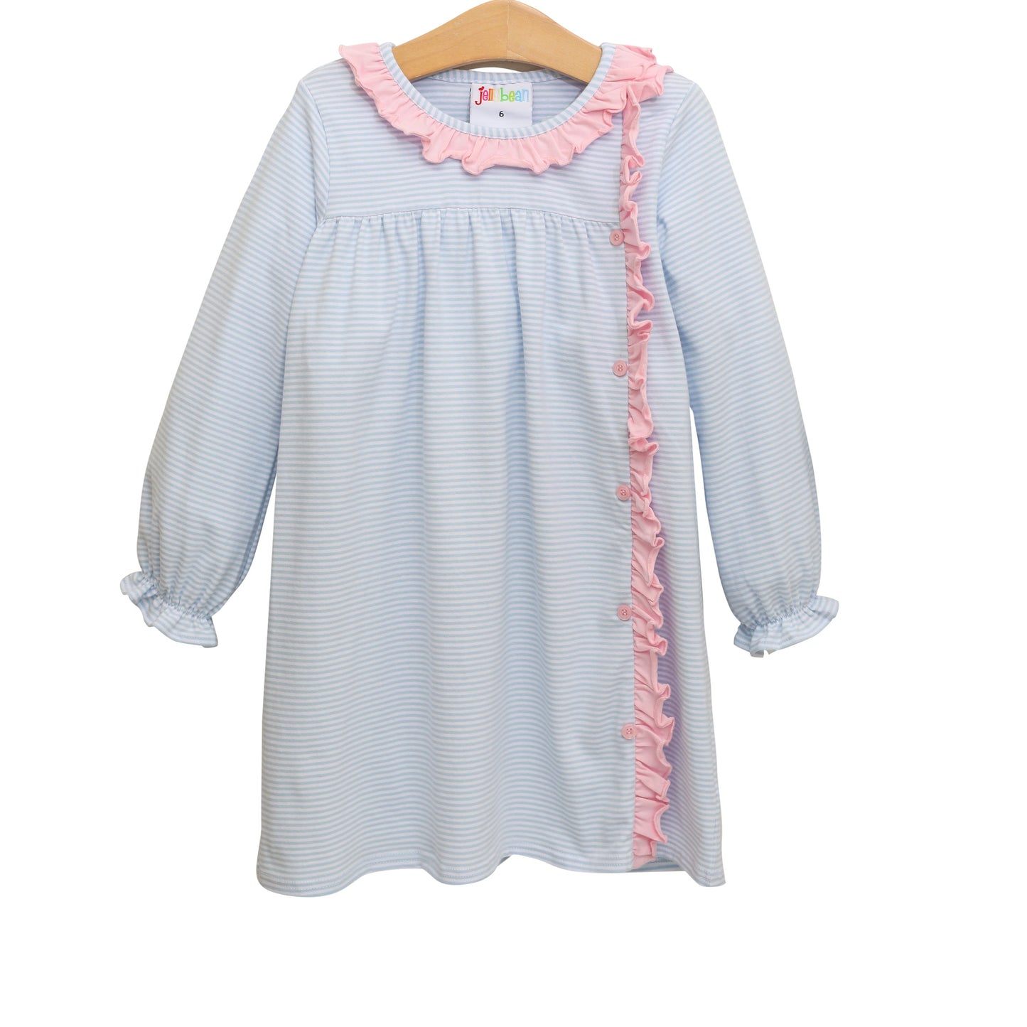 Clara Dress Light Blue Stripe Light Pink