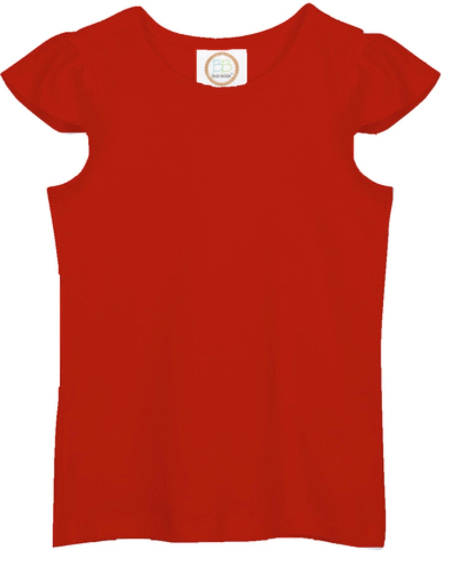 Girls Flutter Sleeve Shirt MULTIPLE COLORS
