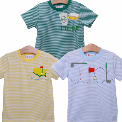 Jellybean Yellow Stripe Graham Tee Pick your MINI design