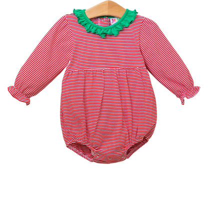 Emily Bubble Red Stripe and Green