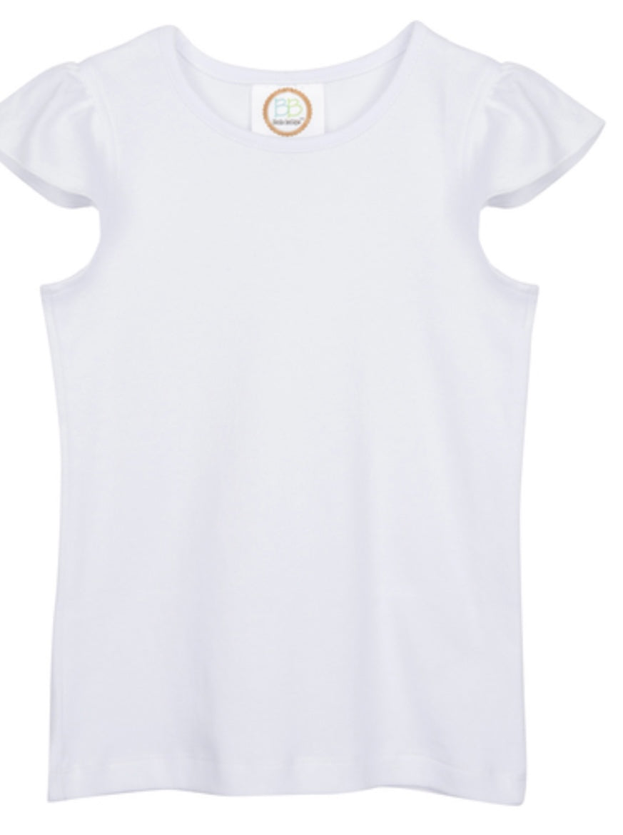 Girls Flutter Sleeve Shirt MULTIPLE COLORS