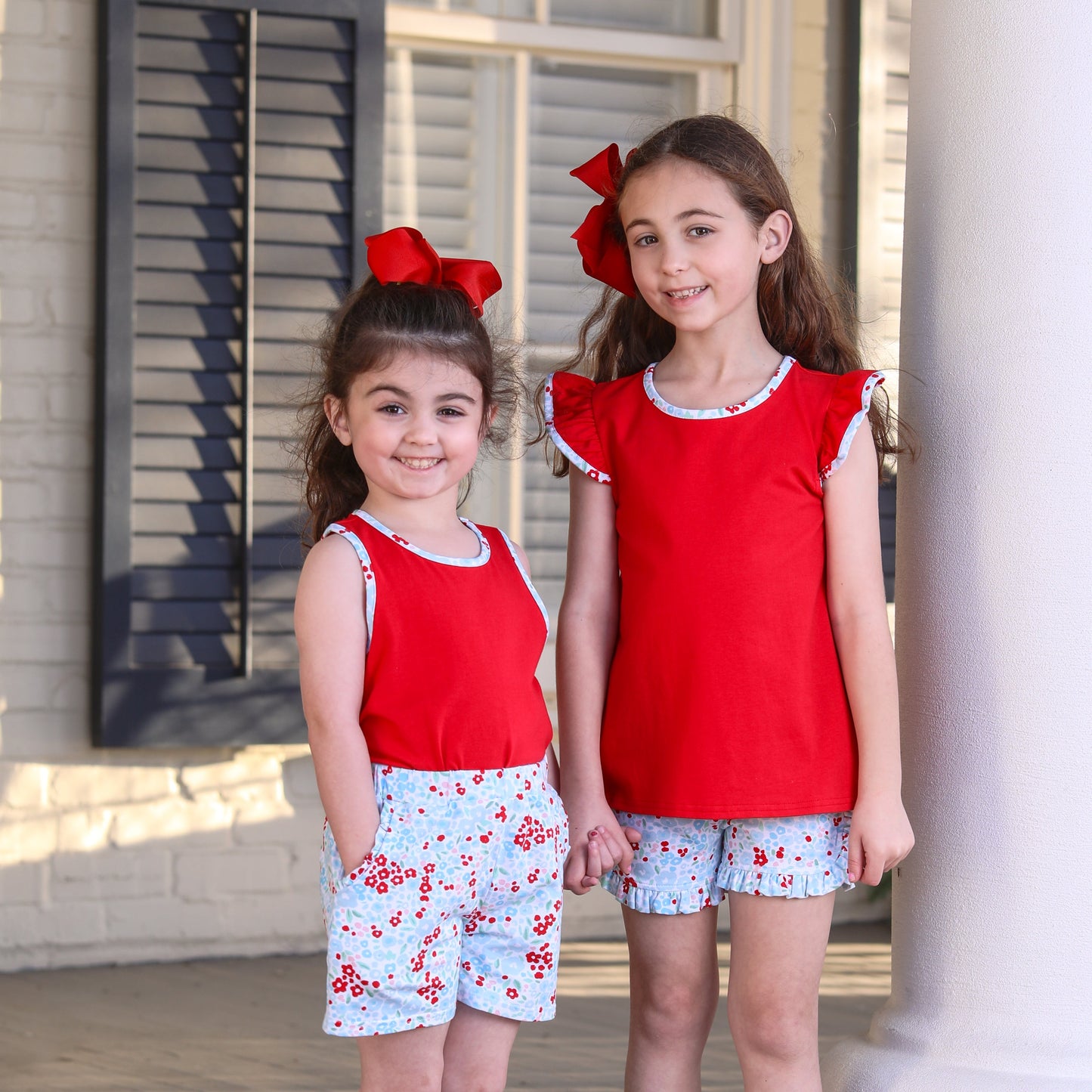 Freedom flutter floral Ruffled Short Set