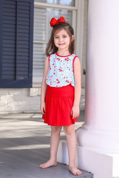 Freedom flutter floral skort Set