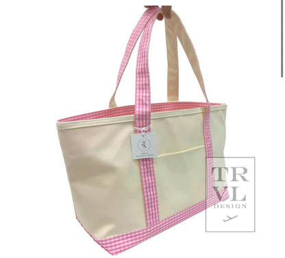 Coated Canvas Tote in Medium Size