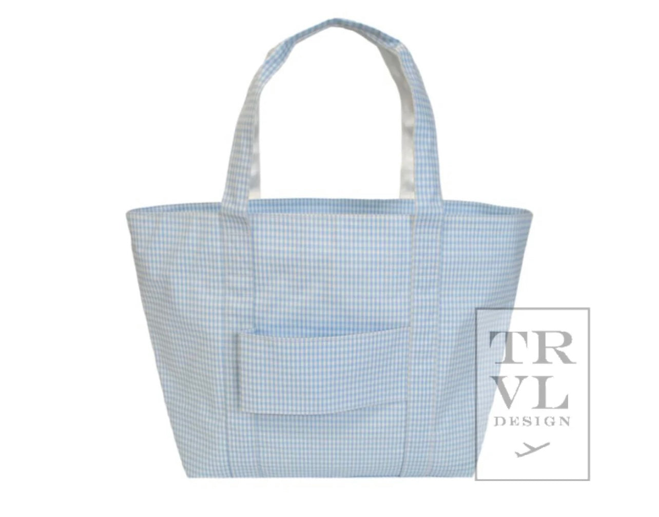 TRVL XL JUMBO TOTE with luggage slide on suitcase