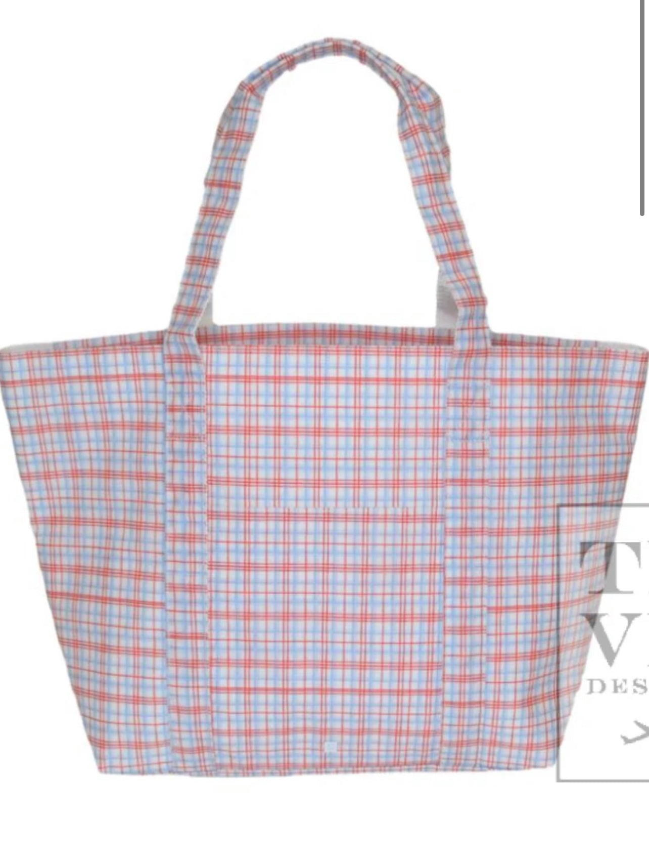 TRVL XL JUMBO TOTE with luggage slide on suitcase