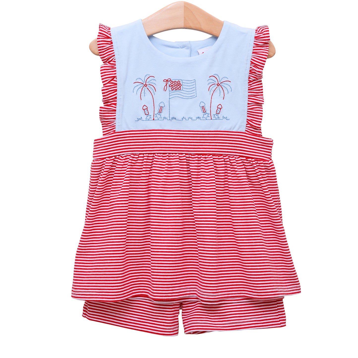 Grand Old Flag Ruffled Short Set