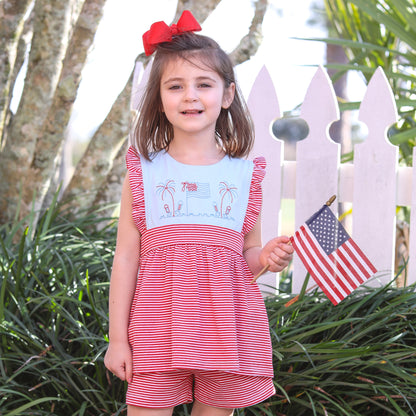 Grand Old Flag Ruffled Short Set