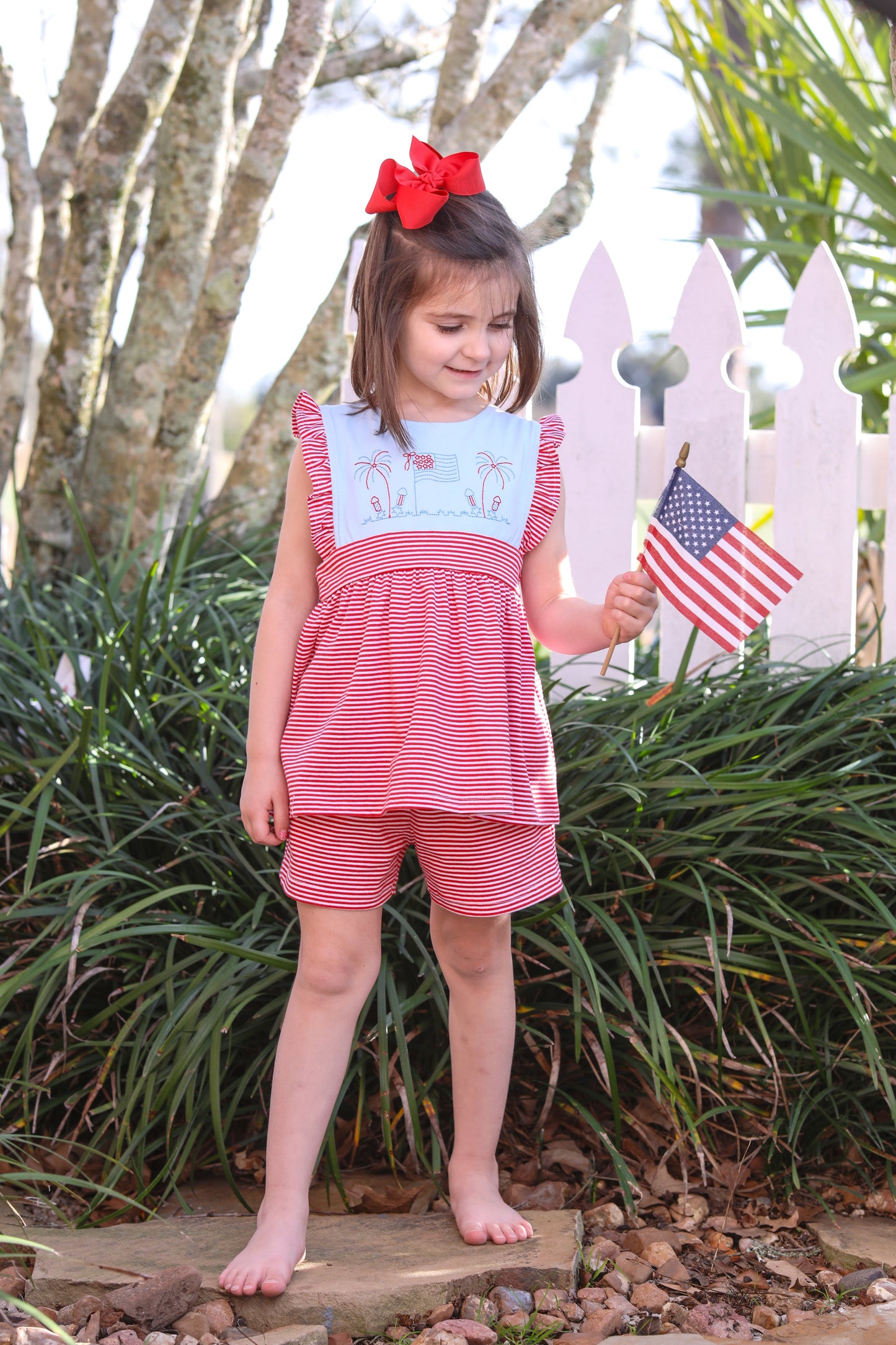 Grand Old Flag Ruffled Short Set