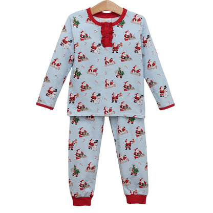 Here Comes Santa Clause Long Sleeve Set Ruffle