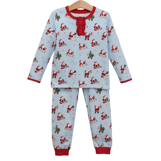 Here Comes Santa Clause Long Sleeve Set Ruffle