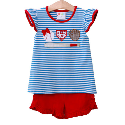 Homerun Ruffled Short Set