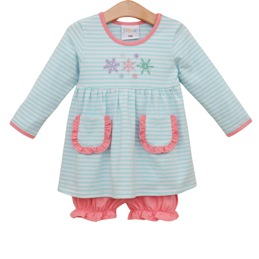 Let It Snow Ruffle Bloomer Set