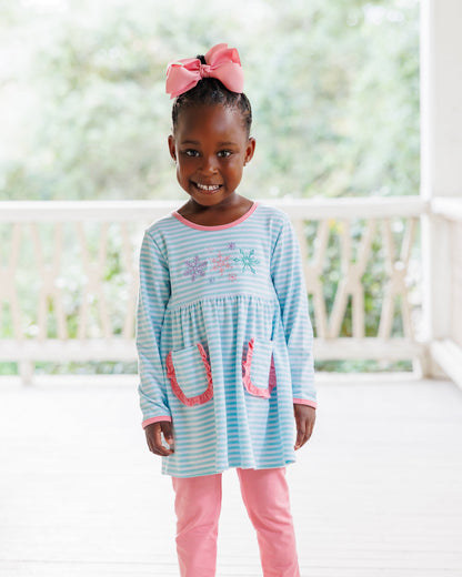 Let It Snow Ruffle Pants Set