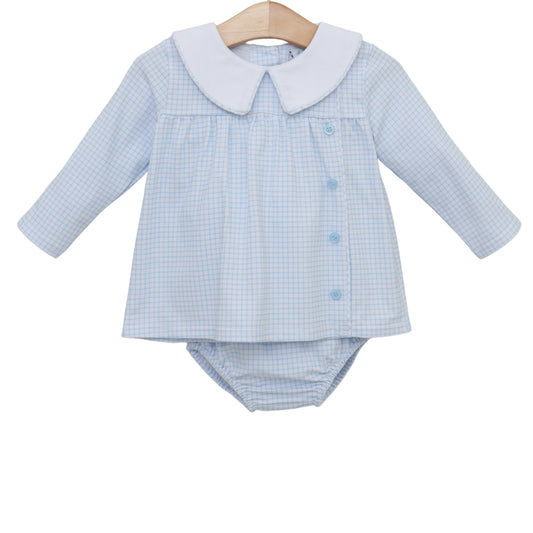 Liam Diaper Set Blue Windowpane