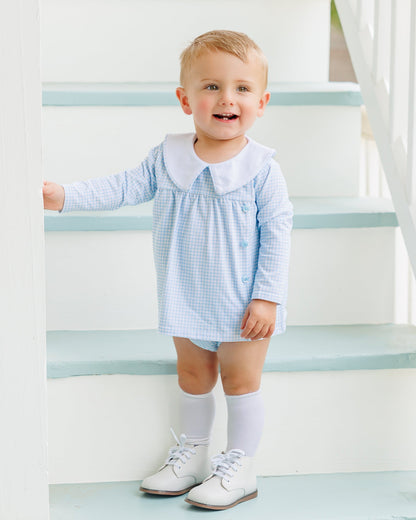 Liam Diaper Set Blue Windowpane