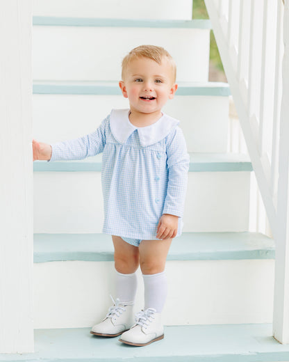 Liam Diaper Set Blue Windowpane