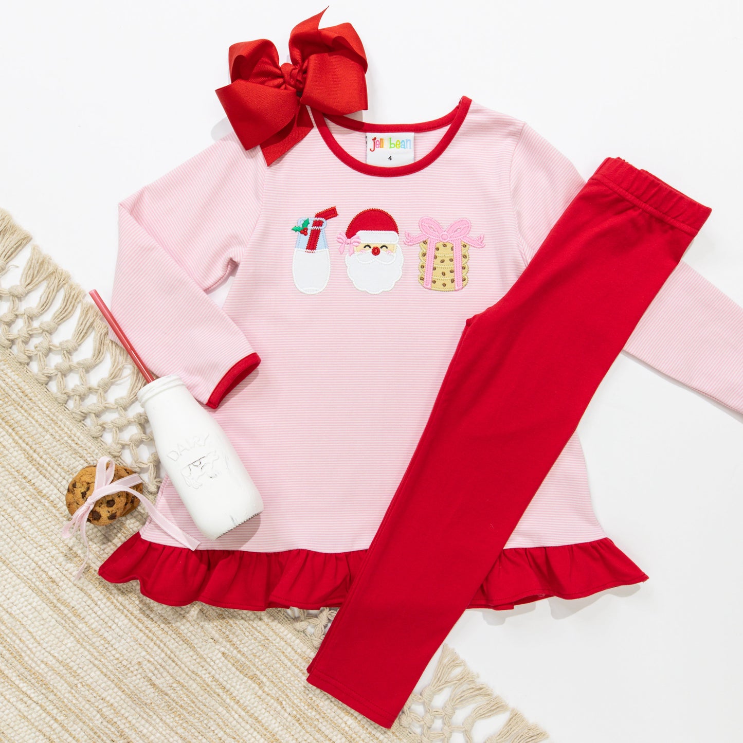 Milk and Cookies Ruffled Pants Set