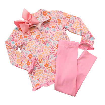 Poppy Floral Ruffled Pullover Set