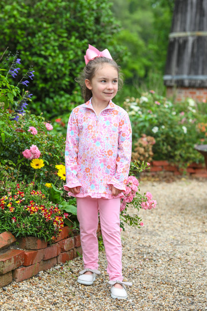 Poppy Floral Ruffled Pullover Set