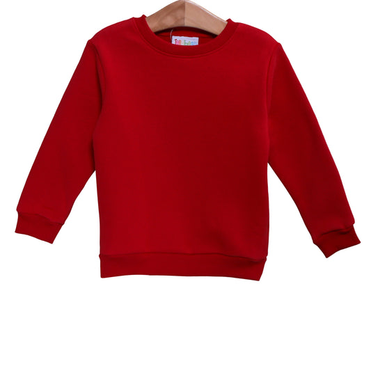 Pullover Red Fleece Sweatshirt