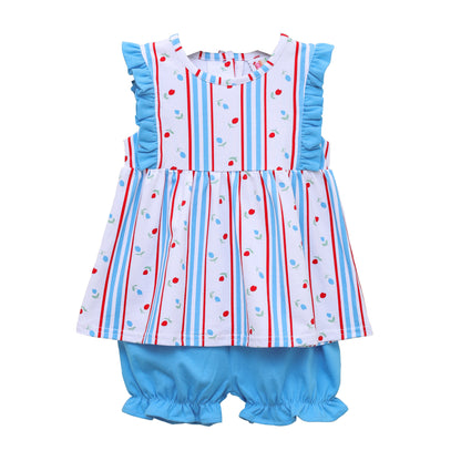 Red, White, and Blue Rosebud Bloomer Set