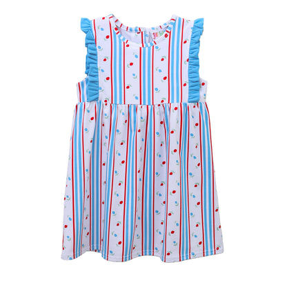 Red, White, and Blue Rosebud Dress