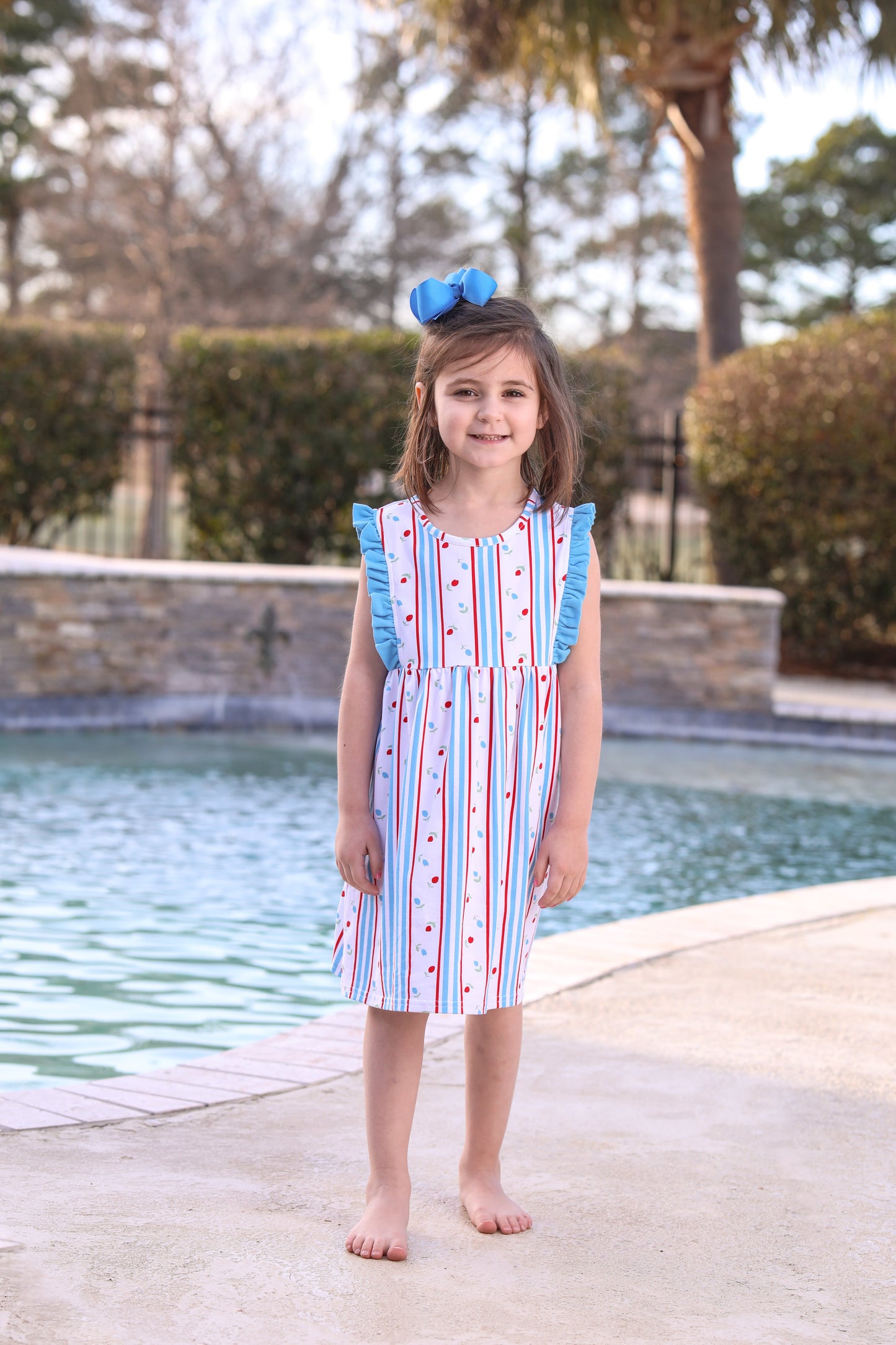 Red, White, and Blue Rosebud Dress