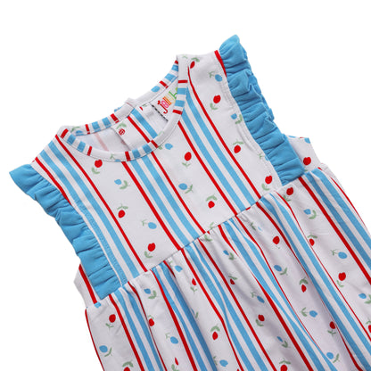 Red, White, and Blue Rosebud Dress