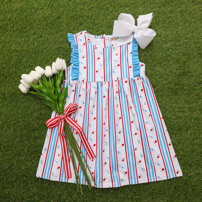 Red, White, and Blue Rosebud Dress