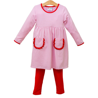 Pink Stripe and Red Pants Reese Set