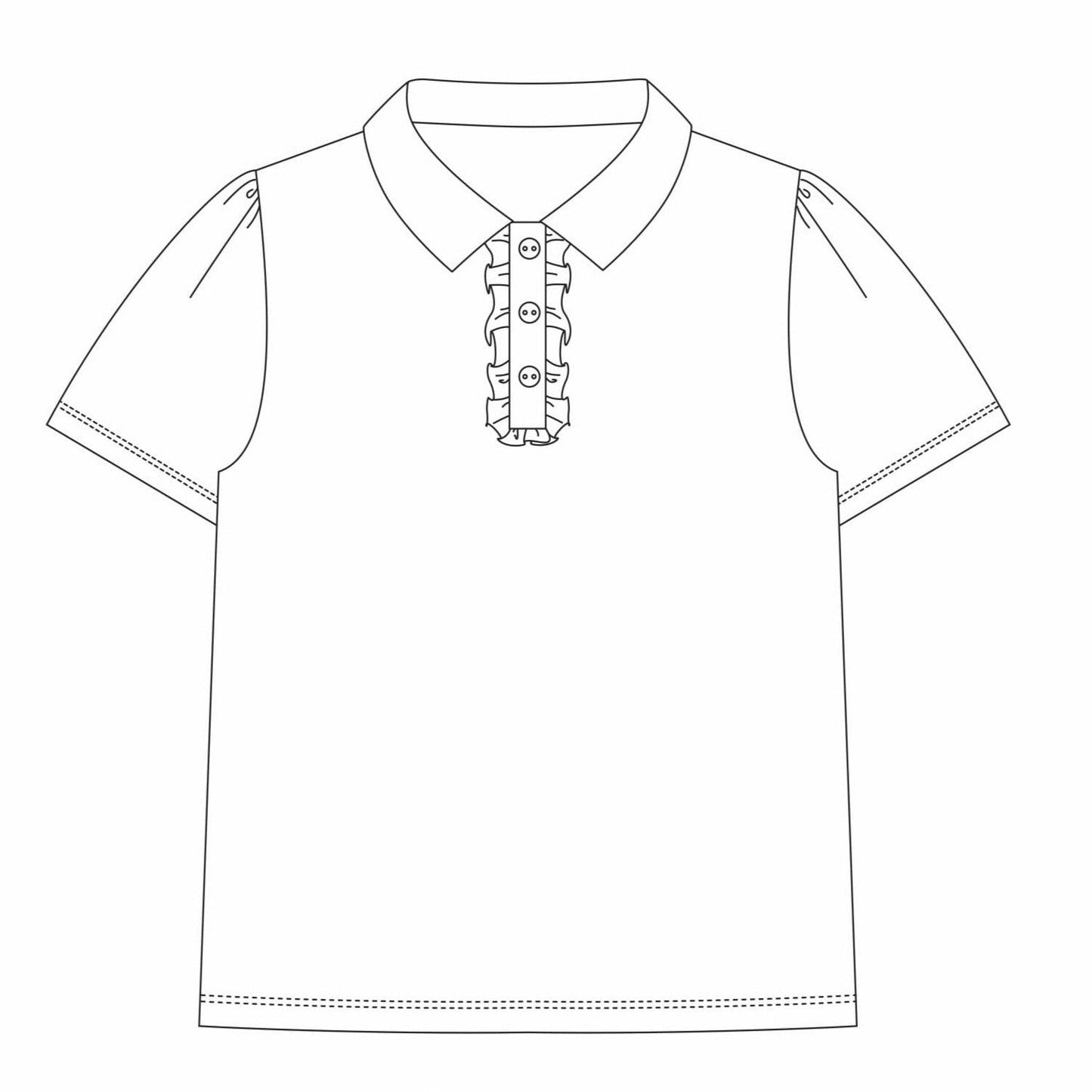 Ruffle Collar Top girl 2 colors