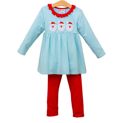 Santa Trio Ruffled Pants Set