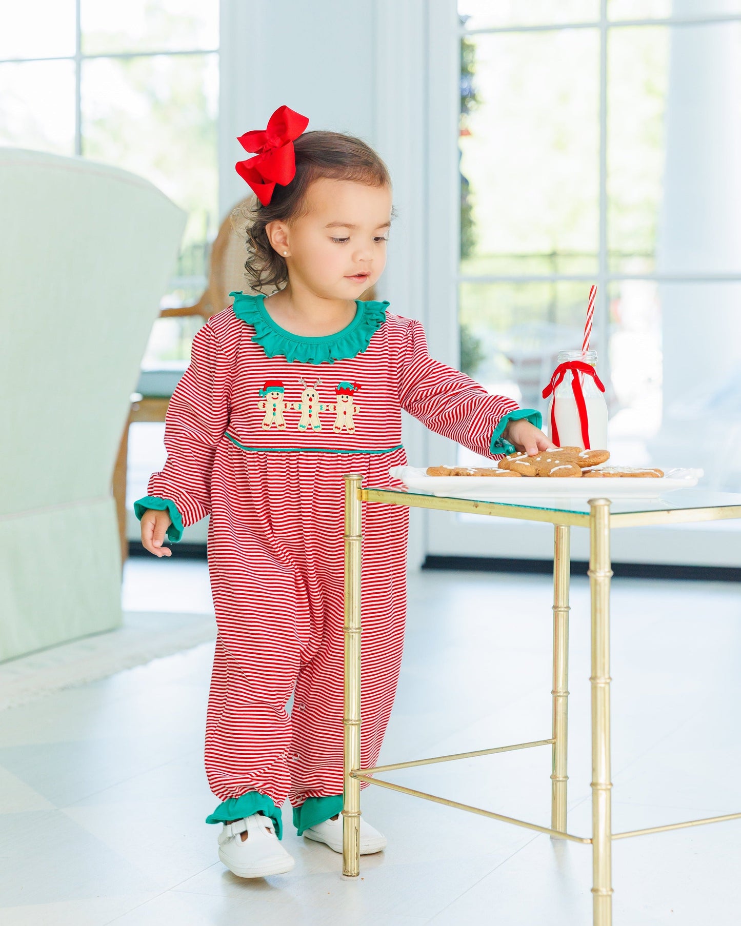 Santa's Sweet Helpers Ruffled Romper