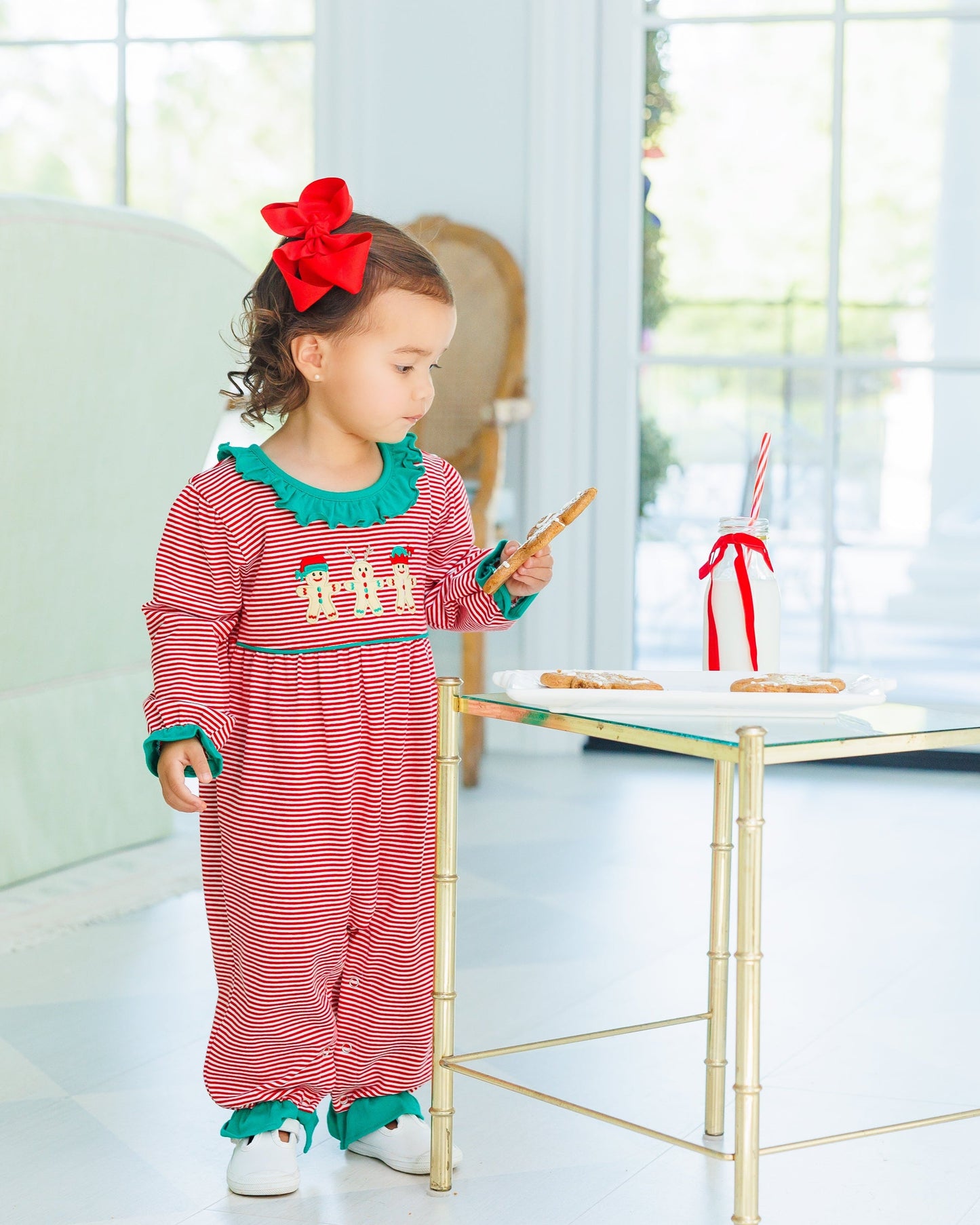 Santa's Sweet Helpers Ruffled Romper