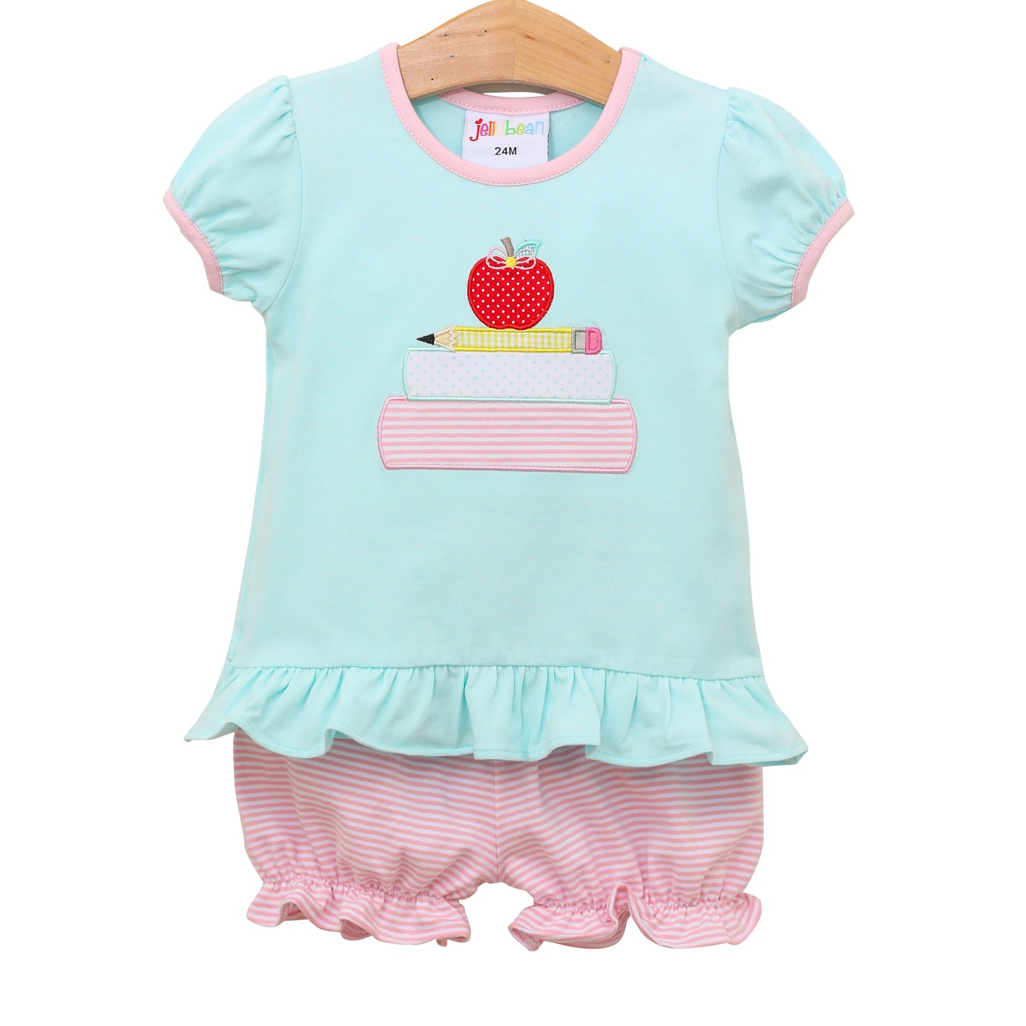 School book stack bloomer short set