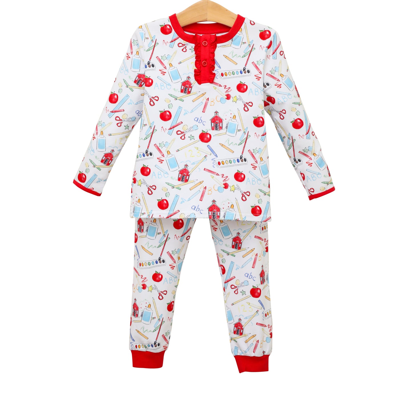 School Days Ruffled Pajama Set