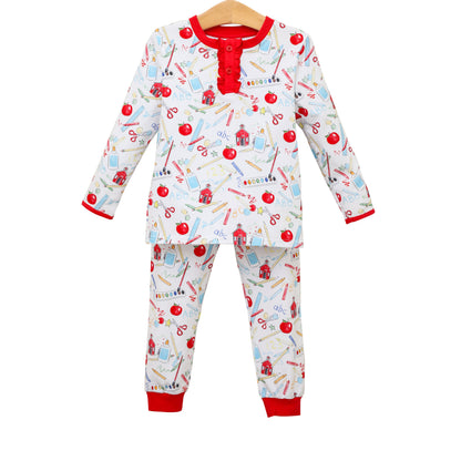 School Days Ruffled Pajama Set
