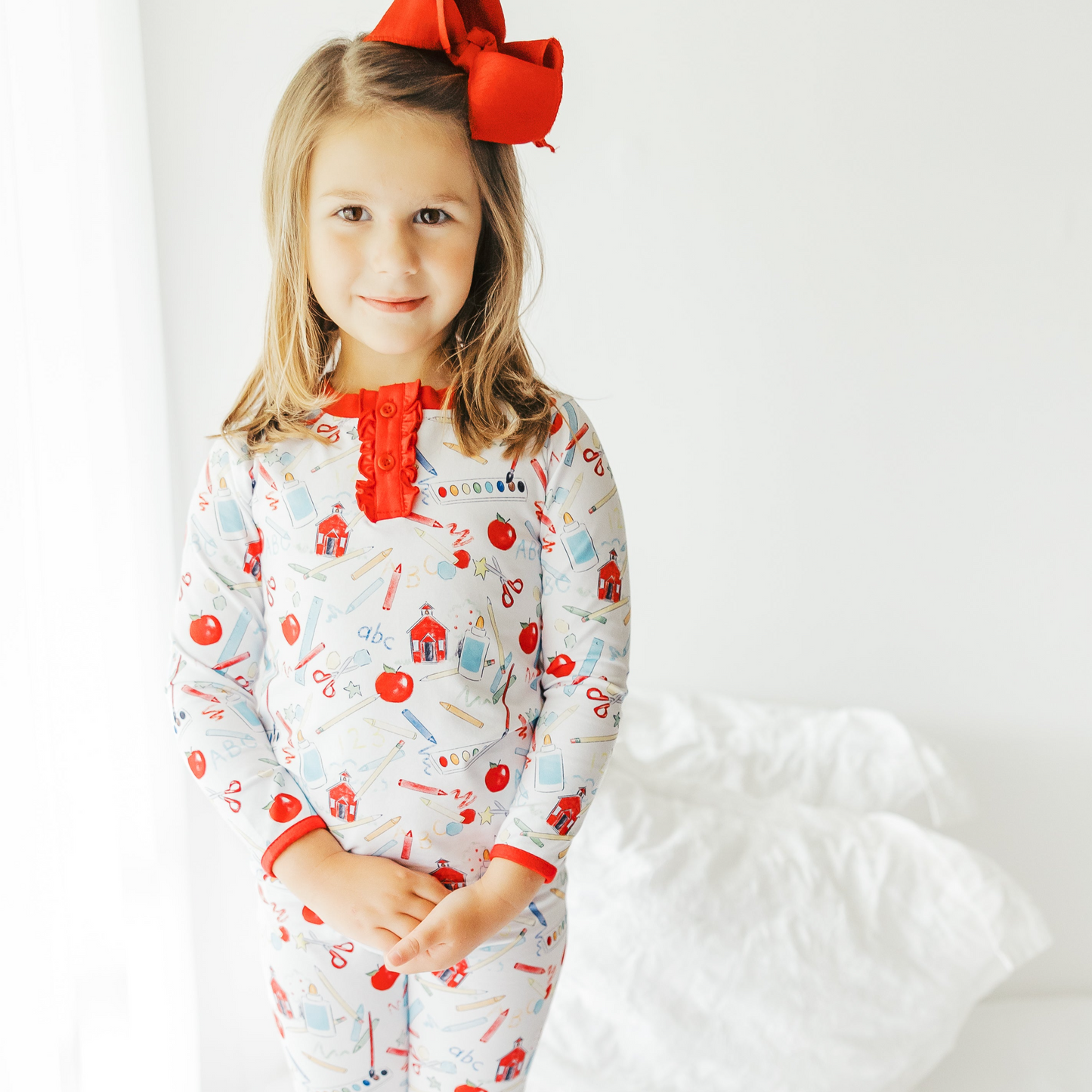 School Days Ruffled Pajama Set