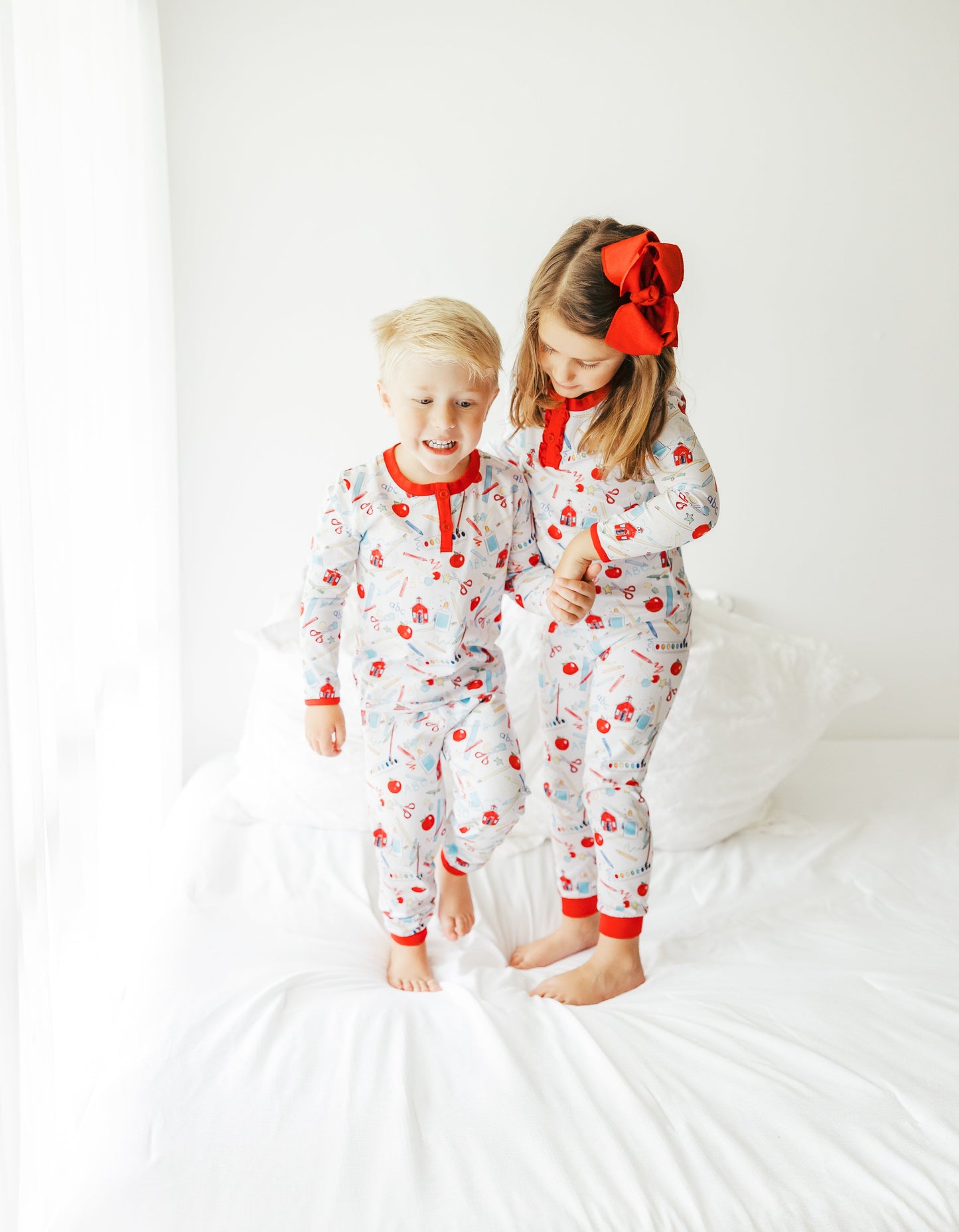 School Days Ruffled Pajama Set