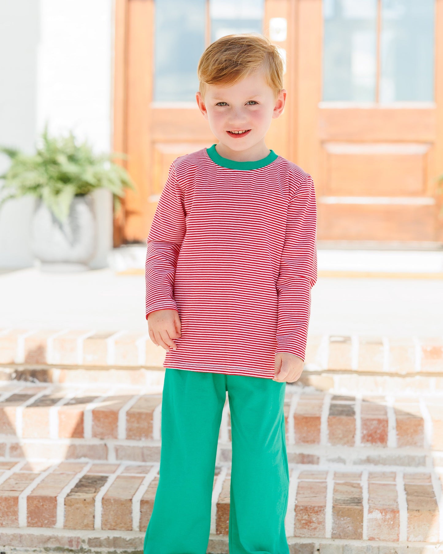 Thomas Pants Set Red stripe and green