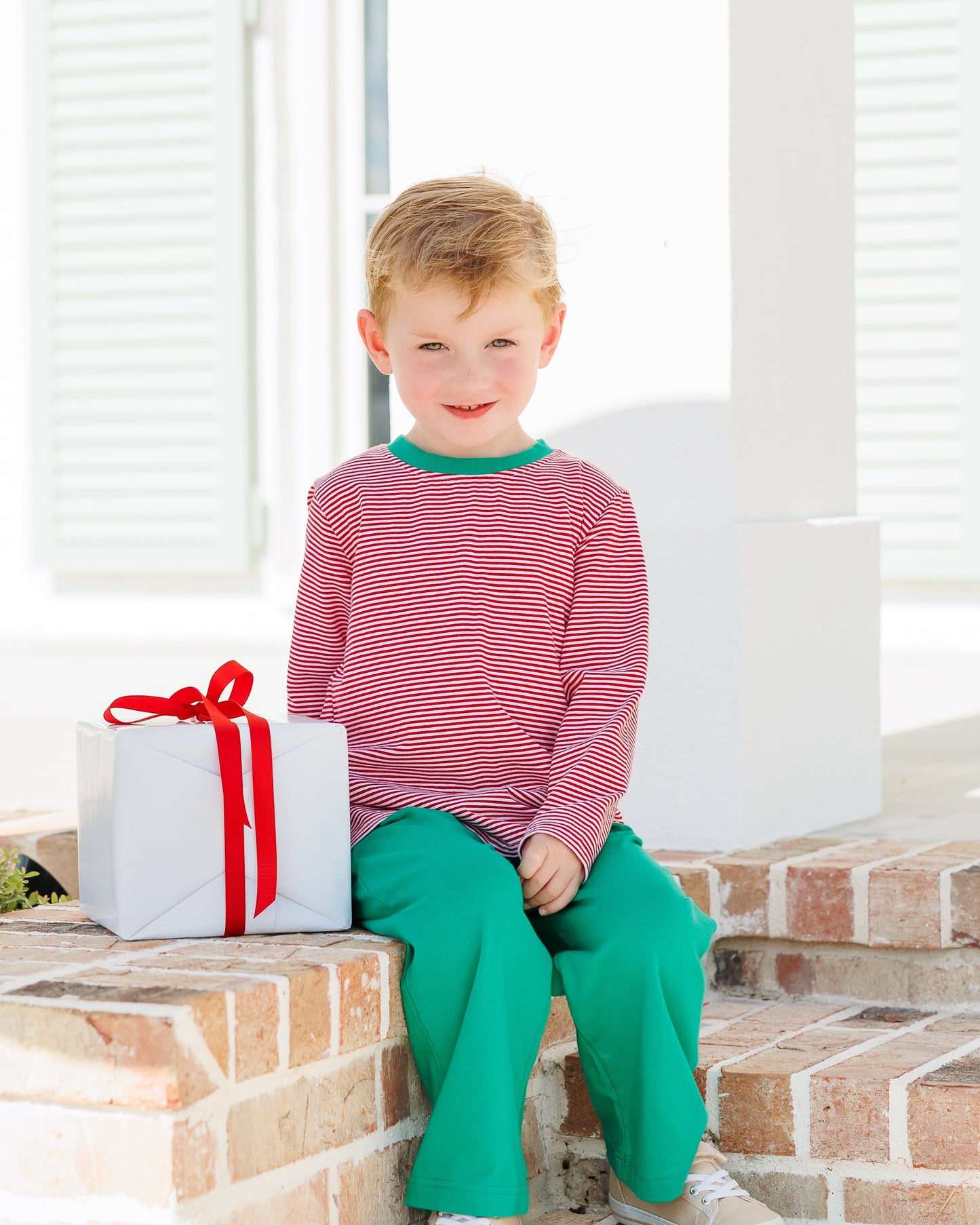 Thomas Pants Set Red stripe and green
