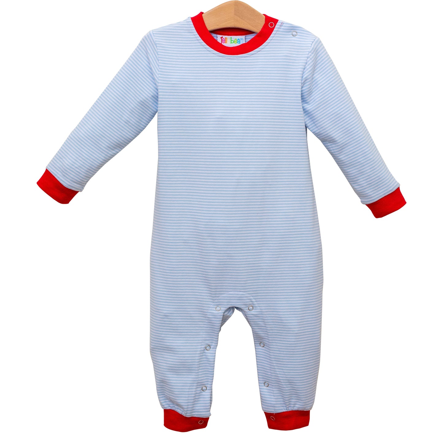 Thomas Light Blue Stripe and Red Romper